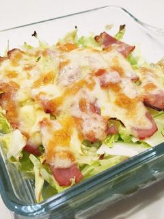 調味料不要!キャベツベーコンのチーズ焼き-レシピのメイン写真