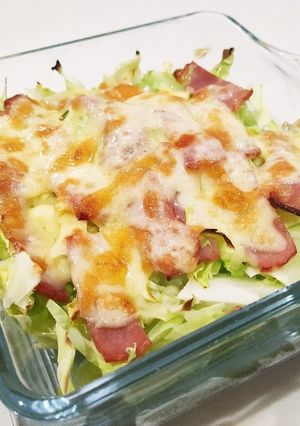 調味料不要！キャベツベーコンのチーズ焼き-レシピのメイン写真