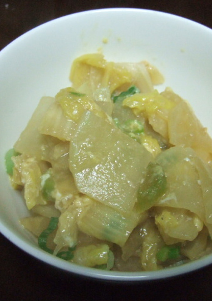 大根と白菜の味噌煮込み・卵とじ-レシピのメイン写真