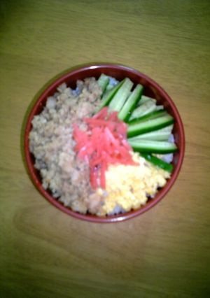 鶏そぼろの三色丼-レシピのメイン写真