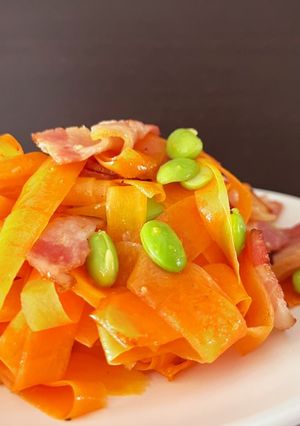 ピーラーにんじんのペペロンチーノ風-レシピのメイン写真