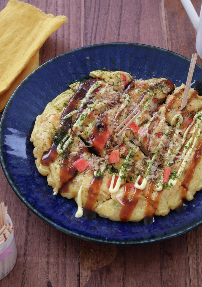 カニカマとてんぷら粉でたこ焼き風-レシピのメイン写真