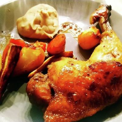 漬けて焼くだけモモ肉でローストチキン by しぃなつみかん