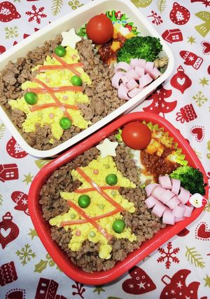 そぼろで彩りクリスマスツリー弁当☆-レシピのメイン写真
