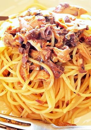 サバの味噌煮缶で簡単パスタ♪-レシピのメイン写真