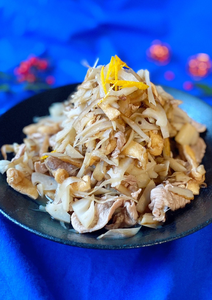 肉150gで5人！根菜と豚こまの甘酢和え-レシピのメイン写真