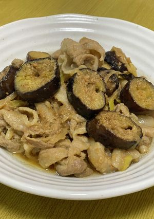 豚バラと茄子のネギ味噌漬け炒め-レシピのメイン写真