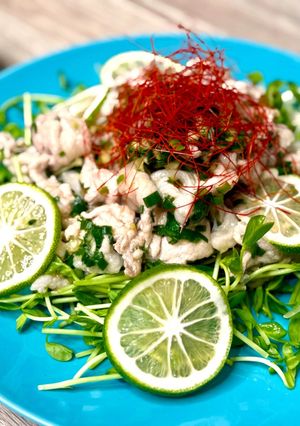 かぼすと豚肉の満腹サラダ-レシピのメイン写真