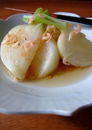 海老ダシで煮る蕪の煮物-レシピのメイン写真