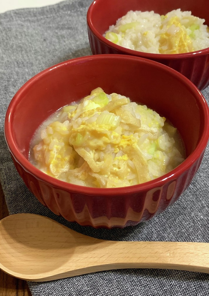 卵&油揚げとネギの雑炊-レシピのメイン写真