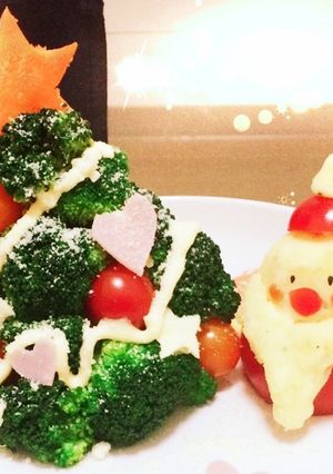 可愛い♡クリスマスツリーサラダ♪-レシピのメイン写真