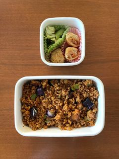 中学生野球弁当01|キーマカレー丼-レシピのメイン写真