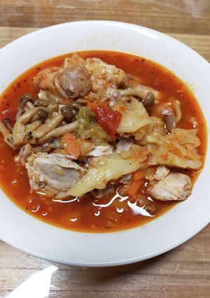 簡単！圧力鍋で時短！鶏肉のトマト煮込み-レシピのメイン写真