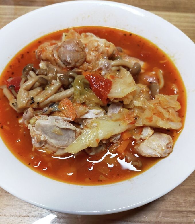 簡単！圧力鍋で時短！鶏肉のトマト煮込み-レシピのメイン写真