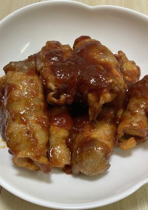 絹揚げの豚肉巻き⭐︎甘辛ケチャップ味-レシピのメイン写真