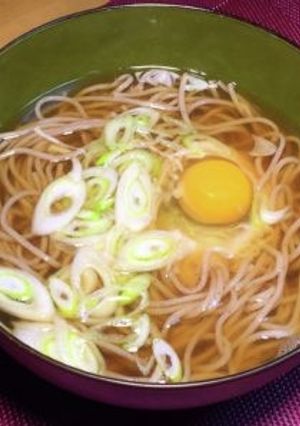 お手軽！月見そば　つゆが旨い　-レシピのメイン写真
