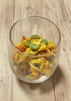 レンジでかぼちゃオニオン枝豆ハムサラダ-レシピのメイン写真