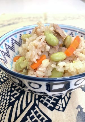 ツナ＆人参枝豆の炊き込みご飯-レシピのメイン写真