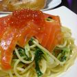 いくらとサーモンのクリームパスタ