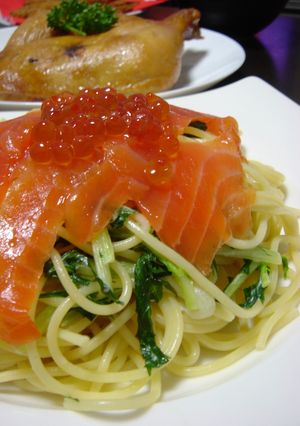 いくらとサーモンのクリームパスタ-レシピのメイン写真
