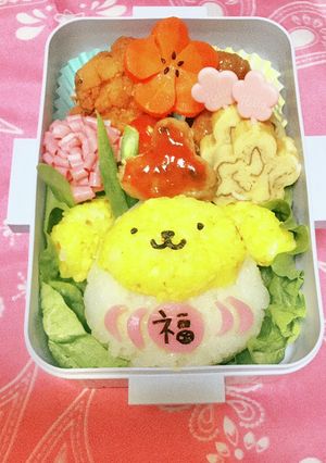 ポムポムプリン　キャラ弁　受験　合格弁当-レシピのメイン写真