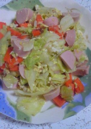 お魚ソーセージと野菜の卵おかかチーズ-レシピのメイン写真