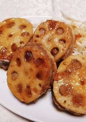 レンコンのはさみ焼き☆甘酢だれ-レシピのメイン写真