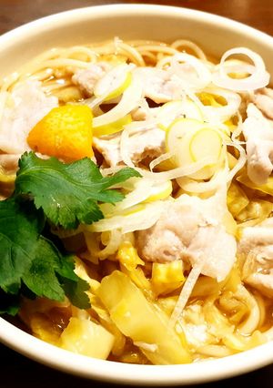ザワークラウトアレンジ豚肉の温かいうどん-レシピのメイン写真