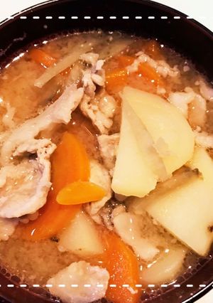 ごま油で簡単！おいしい！じゃがいもの豚汁-レシピのメイン写真
