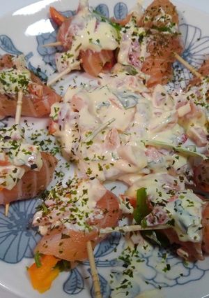 サーモンのパプリカ巻きオードブル-レシピのメイン写真