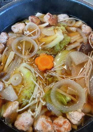 キャベツと#豚コマ。削節昆布出汁の和風鍋-レシピのメイン写真