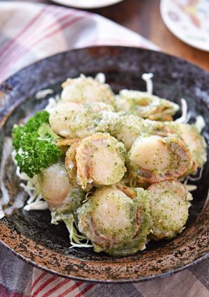 カリッと香ばしい！ベビーホタテの磯辺揚げ-レシピのメイン写真