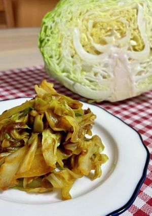 材料2つ！キャベツのカレー炒め-レシピのメイン写真