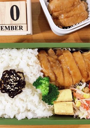 鶏もも肉の照り煮弁当 21/12.20-レシピのメイン写真