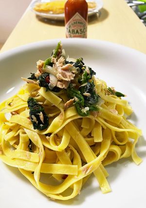 ツナとほうれん草のパスタ-レシピのメイン写真