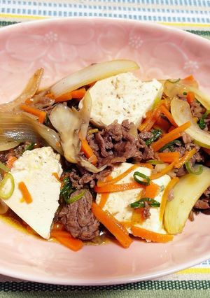 牛肉とお豆腐のうまみたっぷり甘辛煮♡-レシピのメイン写真