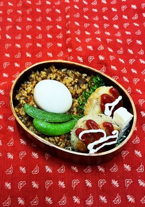 12/19 ドライカレーとコロッケ塾弁当-レシピのメイン写真