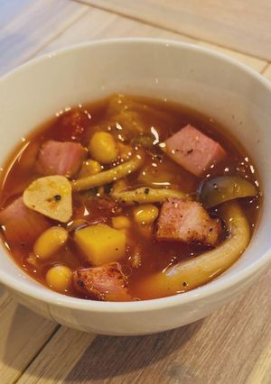 冷蔵庫にあるもので超簡単！ミネストローネ-レシピのメイン写真