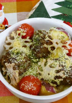 クリスマスミートボールグラタン-レシピのメイン写真