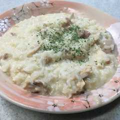 A picture of 余ったローストチキンやツナ缶でリゾット！.