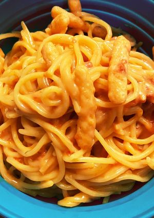えびせんのトマトクリームパスタ-レシピのメイン写真