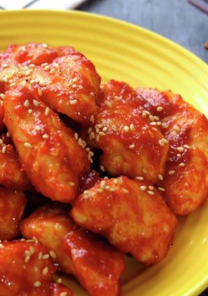 しっとり柔らか♪鶏胸肉のヤンニョム炒め-レシピのメイン写真