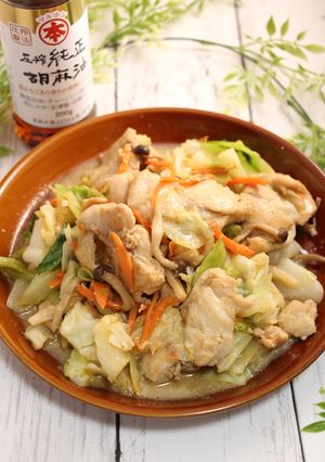 簡単！手羽元の胡麻味噌野菜炒め-レシピのメイン写真