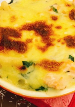 サーモンほうれん草ポテトマカロニグラタン-レシピのメイン写真