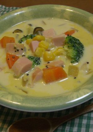 ♫お魚ソーセージと野菜の豆乳スープ♬-レシピのメイン写真