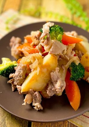 煮込まない♪生姜焼き肉じゃが-レシピのメイン写真