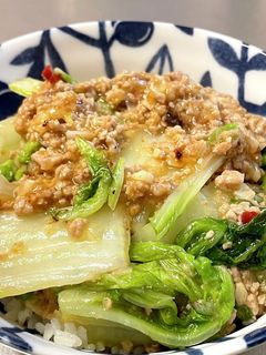 白菜と豚ひき肉のとろとろピリ辛炒め-レシピのメイン写真
