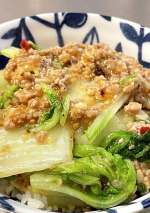 白菜と豚ひき肉のとろとろピリ辛炒め-レシピのメイン写真