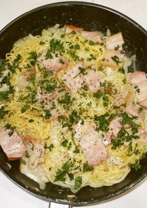 ベーコンクリームパスタ♪簡単時短-レシピのメイン写真