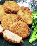 れんこんの生姜入り挽き肉はさみ揚げ